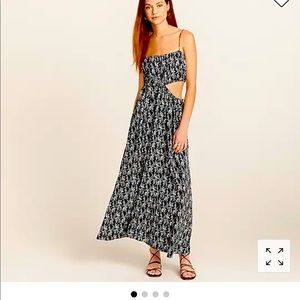 J. Crew Summer Dress Navy and White Cut -Out Midi Dress